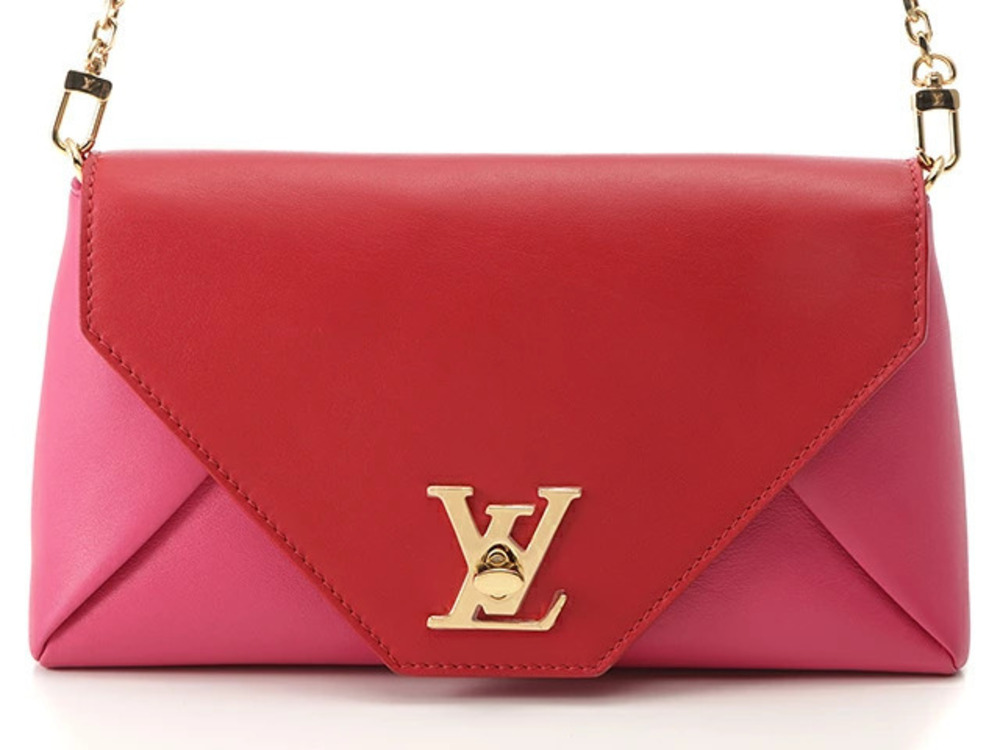 Louis Vuitton Bicolor Love Note bag red pink calfskin leather LV twistlock